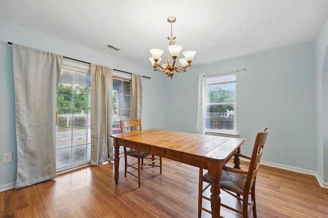 101 Sycamore Ave, Egg Harbor Township, NJ 08234 - dining room featuring a chandelier, wood finished floors, and baseboards