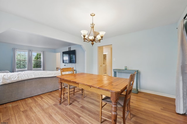 101 Sycamore Ave, Egg Harbor Township, NJ 08234 - dining area with light wood-type flooring, a chandelier, and baseboards