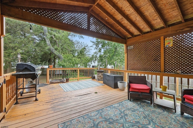 101 Sycamore Ave, Egg Harbor Township, NJ 08234 - deck with grilling area and view of wooded area