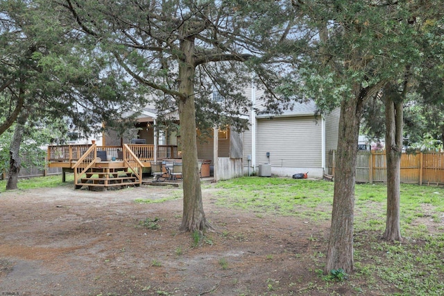 101 Sycamore Ave, Egg Harbor Township, NJ 08234 - back of property with a deck and central air condition unit