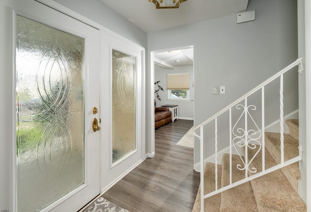 608 Delavan Ave, Margate, NJ 08402 - foyer featuring wood finished floors, stairs, and baseboards