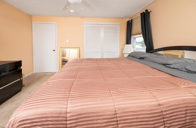 608 Delavan Ave, Margate, NJ 08402 - bedroom with carpet, a closet, ceiling fan, and baseboards