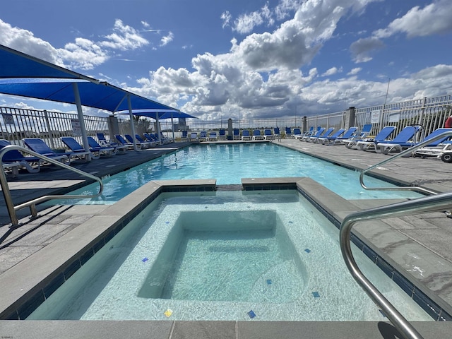 13 Delmar Ln, Brigantine, NJ 08203 - view of swimming pool with a pool with connected hot tub