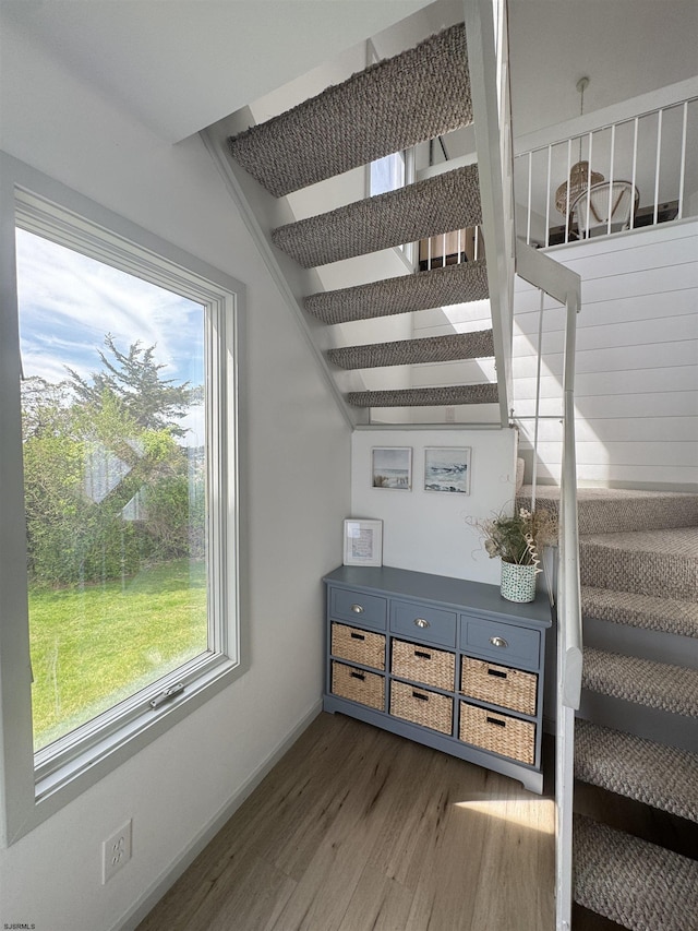 13 Delmar Ln, Brigantine, NJ 08203 - stairway with wood finished floors, plenty of natural light, and baseboards