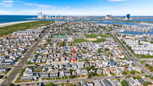 251 38th St, Brigantine, NJ 08203 - aerial view of property and surrounding area with a nearby body of water