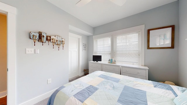 305 15th St, Ocean City, NJ 08226 - bedroom featuring baseboards and ceiling fan