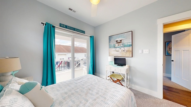 305 15th St, Ocean City, NJ 08226 - carpeted bedroom featuring access to exterior and baseboards