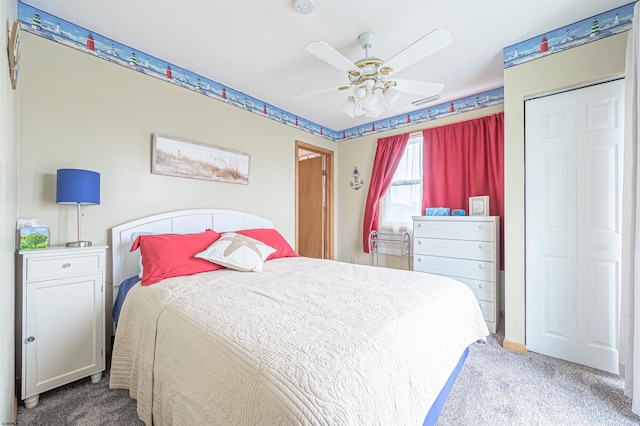 510 Lafayette Blvd, Brigantine, NJ 08203 - bedroom with carpet floors and a ceiling fan