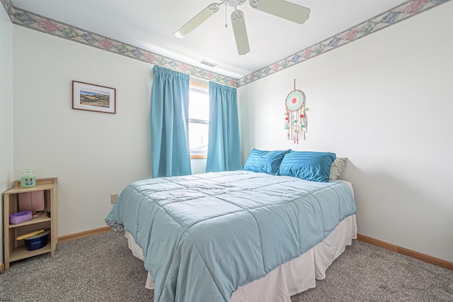 510 Lafayette Blvd, Brigantine, NJ 08203 - carpeted bedroom with baseboards and a ceiling fan