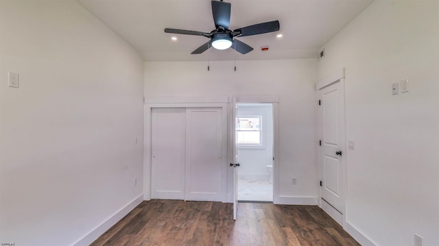 310 Joseph Ave, Linwood, NJ 08221 - entrance foyer with ceiling fan, wood finished floors, recessed lighting, and baseboards