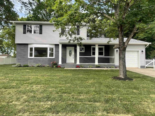 110 Seaside Ave, Egg Harbor Township, NJ 08234 - view of front of property with an attached garage, covered porch, and driveway