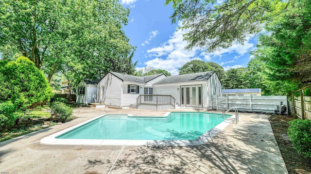11 Carann Ln, Egg Harbor Township, NJ 08234 - rear view of property with a fenced backyard, french doors, a patio area, and a deck