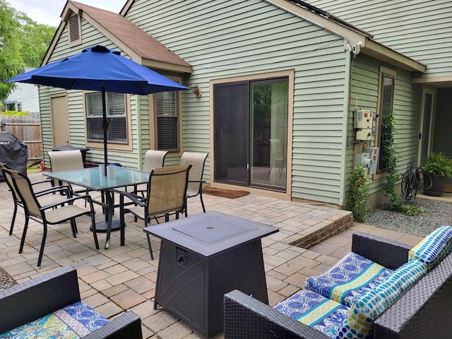 709 E Cooper Ferry Ct Unit 709, Galloway Township, NJ 08205 - view of patio with outdoor dining area, an outdoor living space, and grilling area