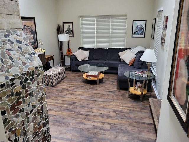 709 E Cooper Ferry Ct Unit 709, Galloway Township, NJ 08205 - living area with wood finished floors and baseboards