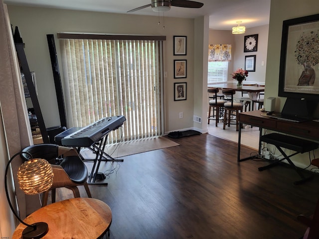 709 E Cooper Ferry Ct Unit 709, Galloway Township, NJ 08205 - living area with ceiling fan, wood finished floors, and baseboards