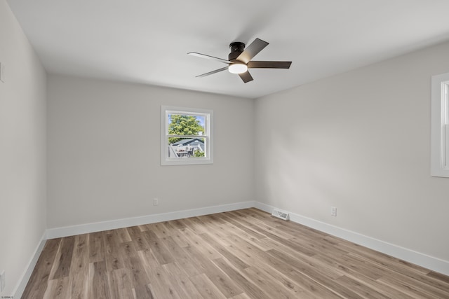 9 Rutgers Rd, Somers Point, NJ 08244 - unfurnished room with light wood-style floors, a ceiling fan, and baseboards