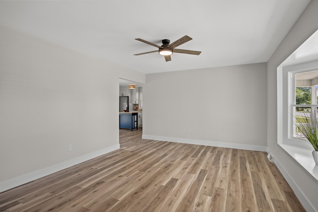 9 Rutgers Rd, Somers Point, NJ 08244 - spare room featuring ceiling fan, light wood-style flooring, and baseboards