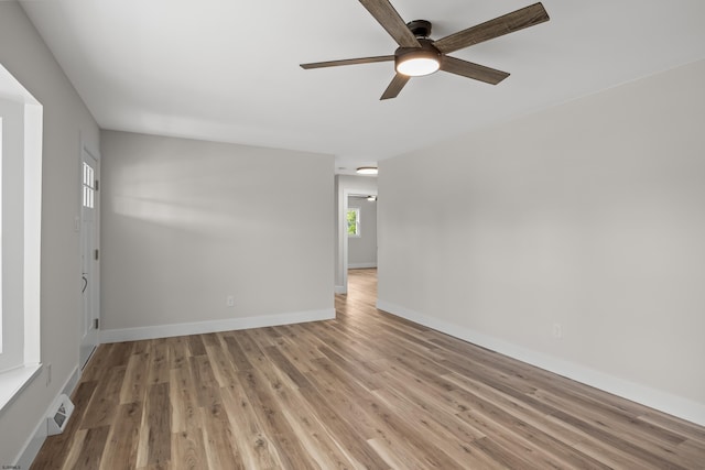 9 Rutgers Rd, Somers Point, NJ 08244 - empty room featuring light wood finished floors, a ceiling fan, and baseboards