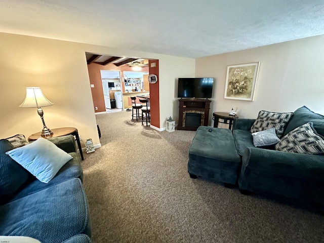 311 N 7th St, Millville, NJ 08332 - carpeted living room with baseboards and ceiling fan