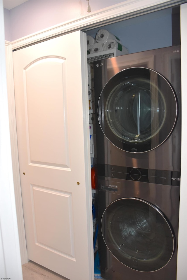 305 Battersea Rd Unit 2, Ocean City, NJ 08226 - laundry room featuring estacked washer and dryer