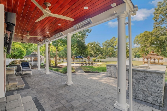 515 Bella Ct, Galloway Township, NJ 08205 - view of patio / terrace with a gazebo and ceiling fan