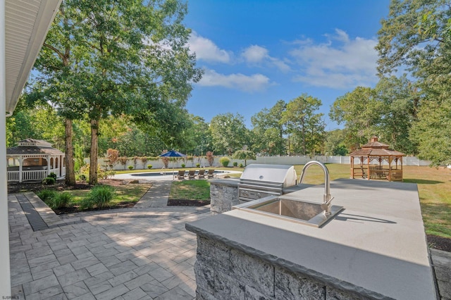 515 Bella Ct, Galloway Township, NJ 08205 - view of patio / terrace with a gazebo and view of scattered trees
