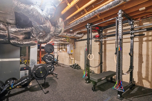 515 Bella Ct, Galloway Township, NJ 08205 - workout area featuring tankless water heater