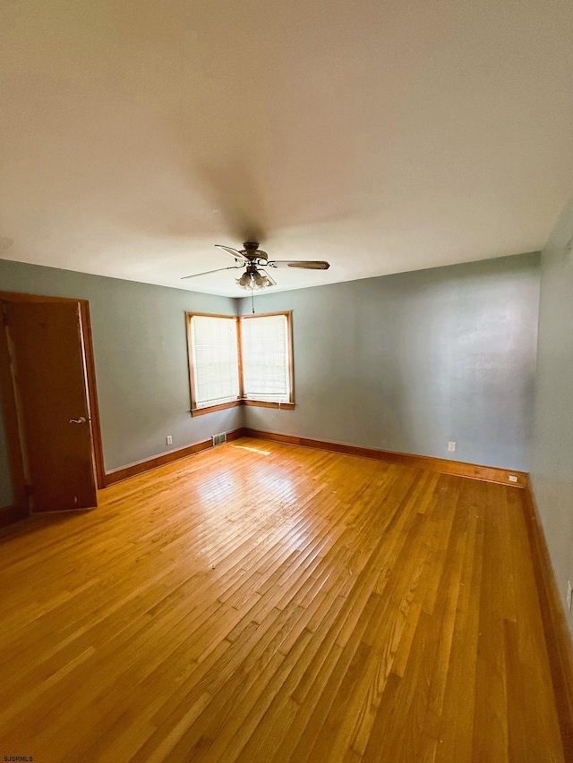 4 E Finley Rd, Upper Deerfield Township, NJ 08302 - unfurnished room featuring light wood-style flooring, a ceiling fan, and baseboards
