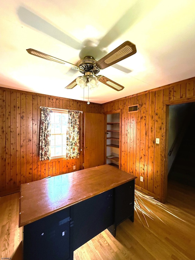 4 E Finley Rd, Upper Deerfield Township, NJ 08302 - unfurnished office featuring wood finished floors, wood walls, and ceiling fan