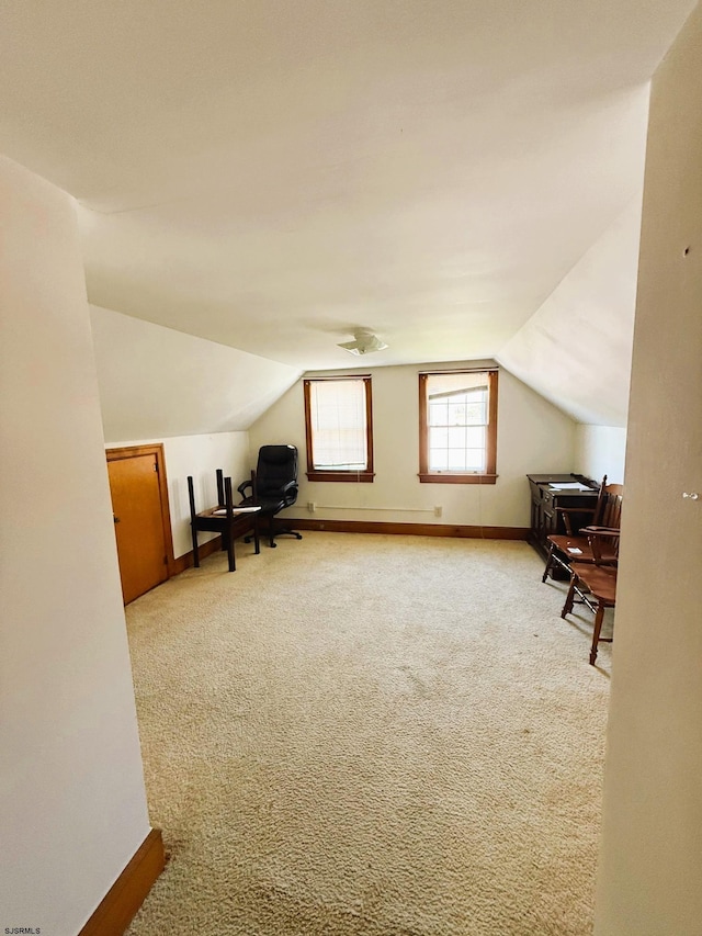 4 E Finley Rd, Upper Deerfield Township, NJ 08302 - office with lofted ceiling, baseboards, and light carpet