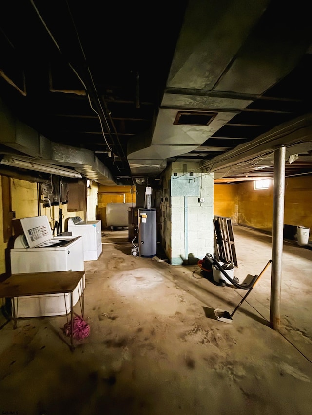 4 E Finley Rd, Upper Deerfield Township, NJ 08302 - basement featuring washer and dryer and gas water heater