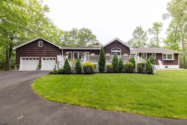 71 Zion Rd, Egg Harbor Township, NJ 08234 - ranch-style home featuring asphalt driveway, an attached garage, a front yard, and a chimney
