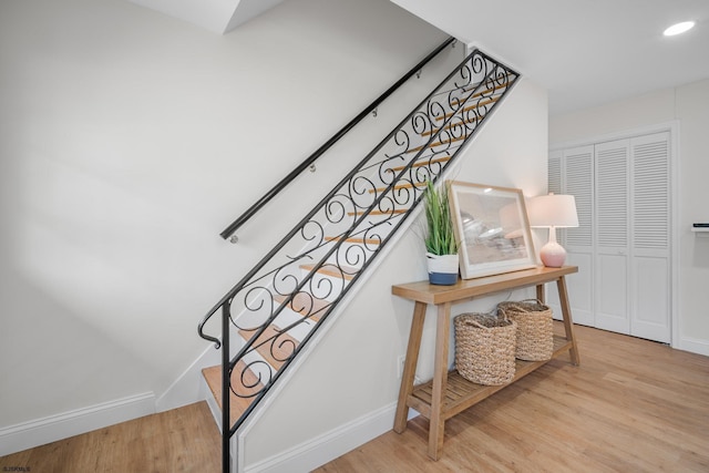 118 Colwick Dr, Somers Point, NJ 08244 - stairs featuring wood finished floors, baseboards, and recessed lighting