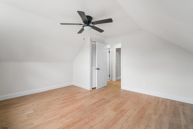 118 Colwick Dr, Somers Point, NJ 08244 - additional living space featuring vaulted ceiling, ceiling fan, light wood finished floors, and baseboards