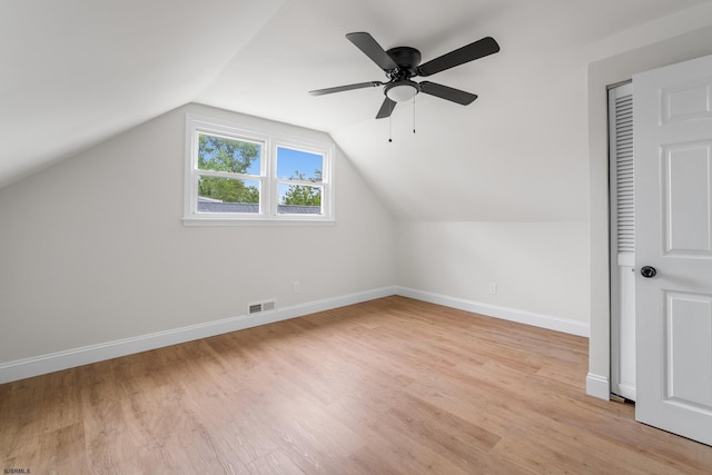 118 Colwick Dr, Somers Point, NJ 08244 - bonus room featuring light wood-type flooring, baseboards, ceiling fan, and vaulted ceiling