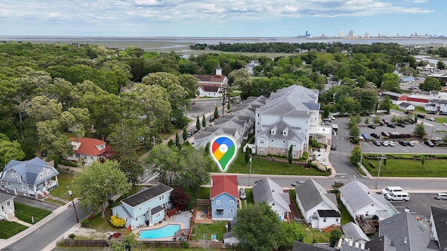 27 School St, Absecon, NJ 08201 - aerial view of residential area featuring a pool