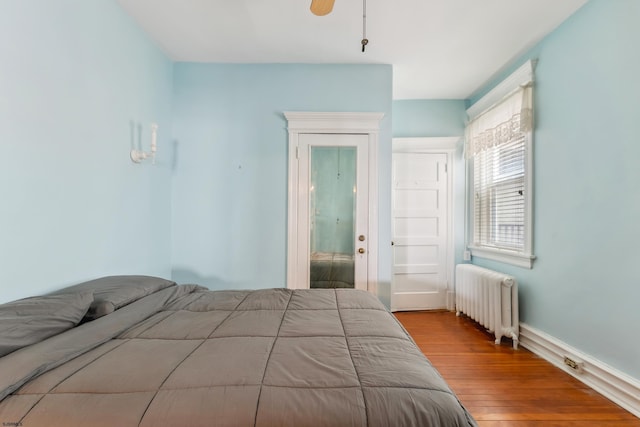 1 S Bartram Ave Unit 3, Atlantic City, NJ 08401 - bedroom featuring radiator heating unit, wood finished floors, and baseboards