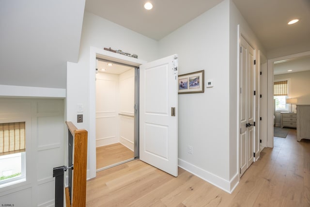 3708 Westminster Ln, Ocean City, NJ 08226 - hall with light wood-type flooring, recessed lighting, and baseboards