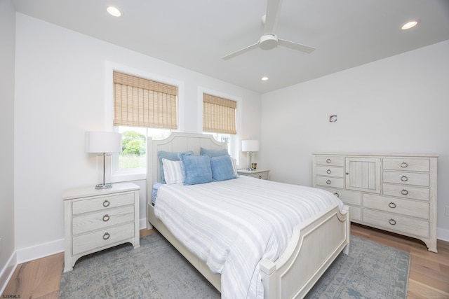3708 Westminster Ln, Ocean City, NJ 08226 - bedroom featuring wood finished floors, recessed lighting, baseboards, and ceiling fan