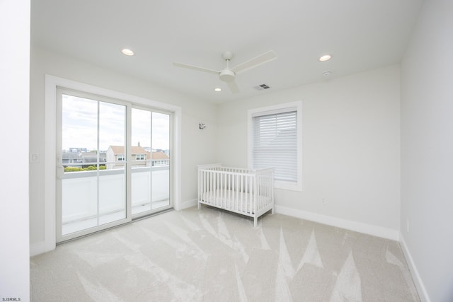 3708 Westminster Ln, Ocean City, NJ 08226 - carpeted bedroom featuring baseboards, recessed lighting, and ceiling fan