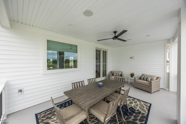 3708 Westminster Ln, Ocean City, NJ 08226 - sunroom featuring a ceiling fan and outdoor dining area