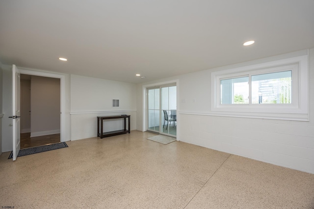 3708 Westminster Ln, Ocean City, NJ 08226 - unfurnished living room featuring recessed lighting and speckle patterned floor