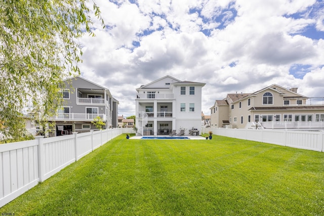 3708 Westminster Ln, Ocean City, NJ 08226 - back of house featuring a balcony, a swimming pool, and a patio area
