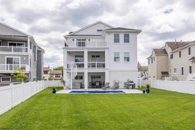 3708 Westminster Ln, Ocean City, NJ 08226 - rear view of property with a balcony, stairway, a patio, and stucco siding
