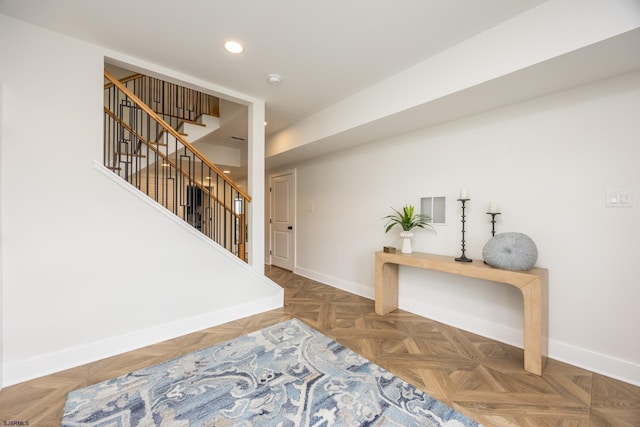 3708 Westminster Ln, Ocean City, NJ 08226 - foyer entrance with baseboards, recessed lighting, and stairs