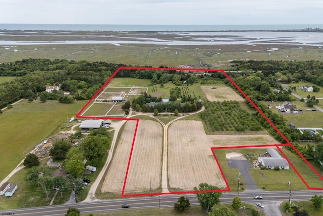 3065 N Rte 9, Ocean View, NJ 08230 - aerial overview of property's location featuring property parcel outlined and a large body of water