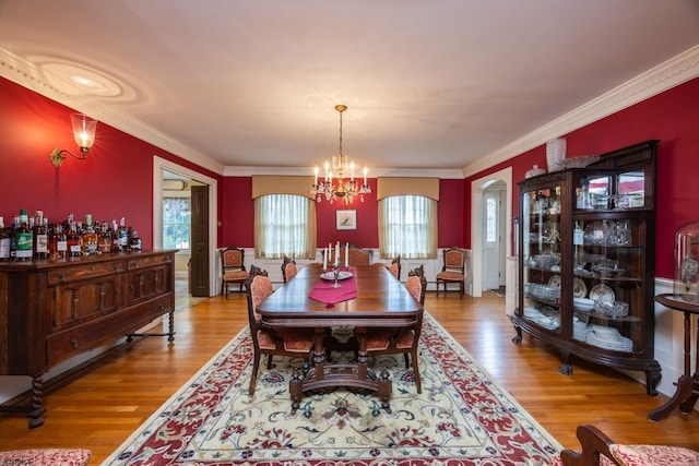 3065 N Rte 9, Ocean View, NJ 08230 - dining area featuring wood finished floors, crown molding, and a chandelier