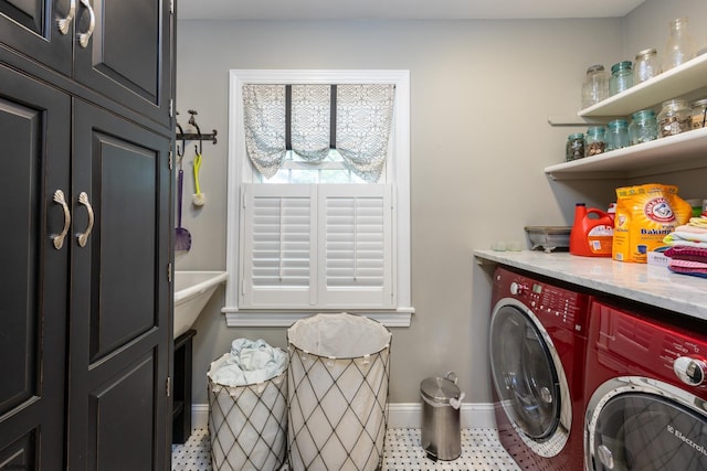 3065 N Rte 9, Ocean View, NJ 08230 - washroom with independent washer and dryer, baseboards, and cabinet space