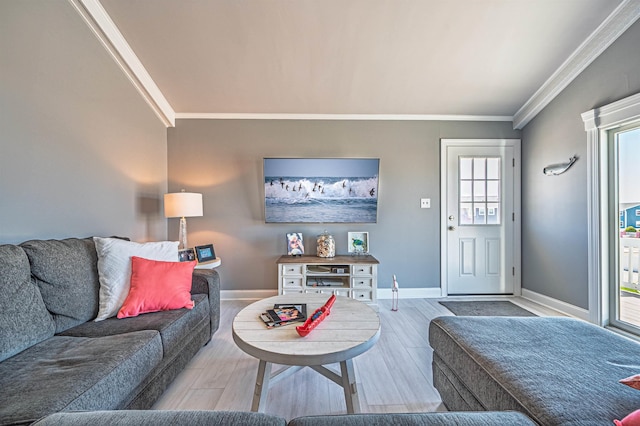 3 Schooner Cv Unit B, Brigantine, NJ 08203 - living area featuring crown molding, wood finished floors, and baseboards