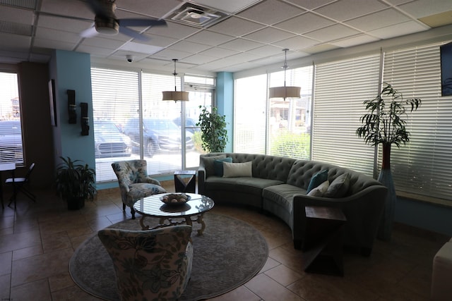 6101 Monmouth Ave Unit 201, Ventnor, NJ 08406 - living room featuring a paneled ceiling